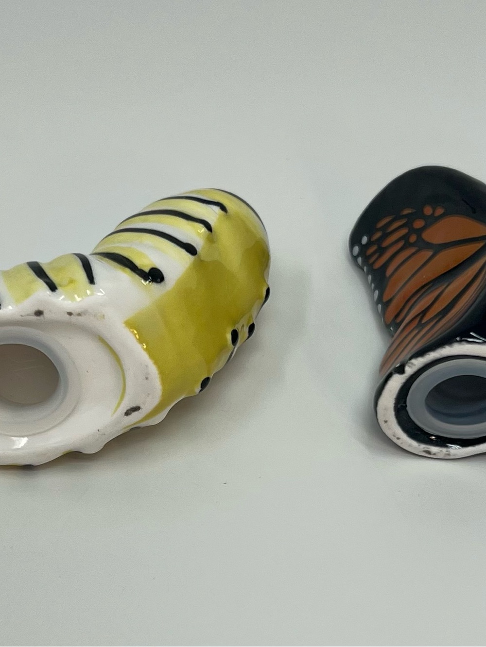 Cracker Barrel Mini Monarch Butterfly And Caterpillar Salt & Pepper Shakers - Picture 4 of 8